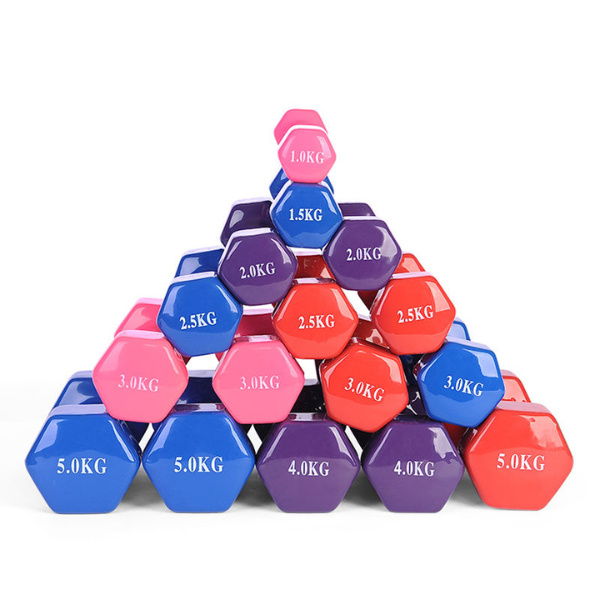 Haltères professionnels en fonte MULTICOLORES poignée antidérapante
